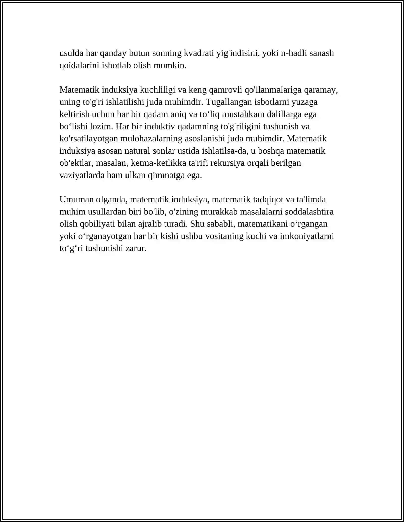 GEOMETRIK ISBOTLASHDA MATEMATIK INDUKSIYANING TATBIQLARI 4