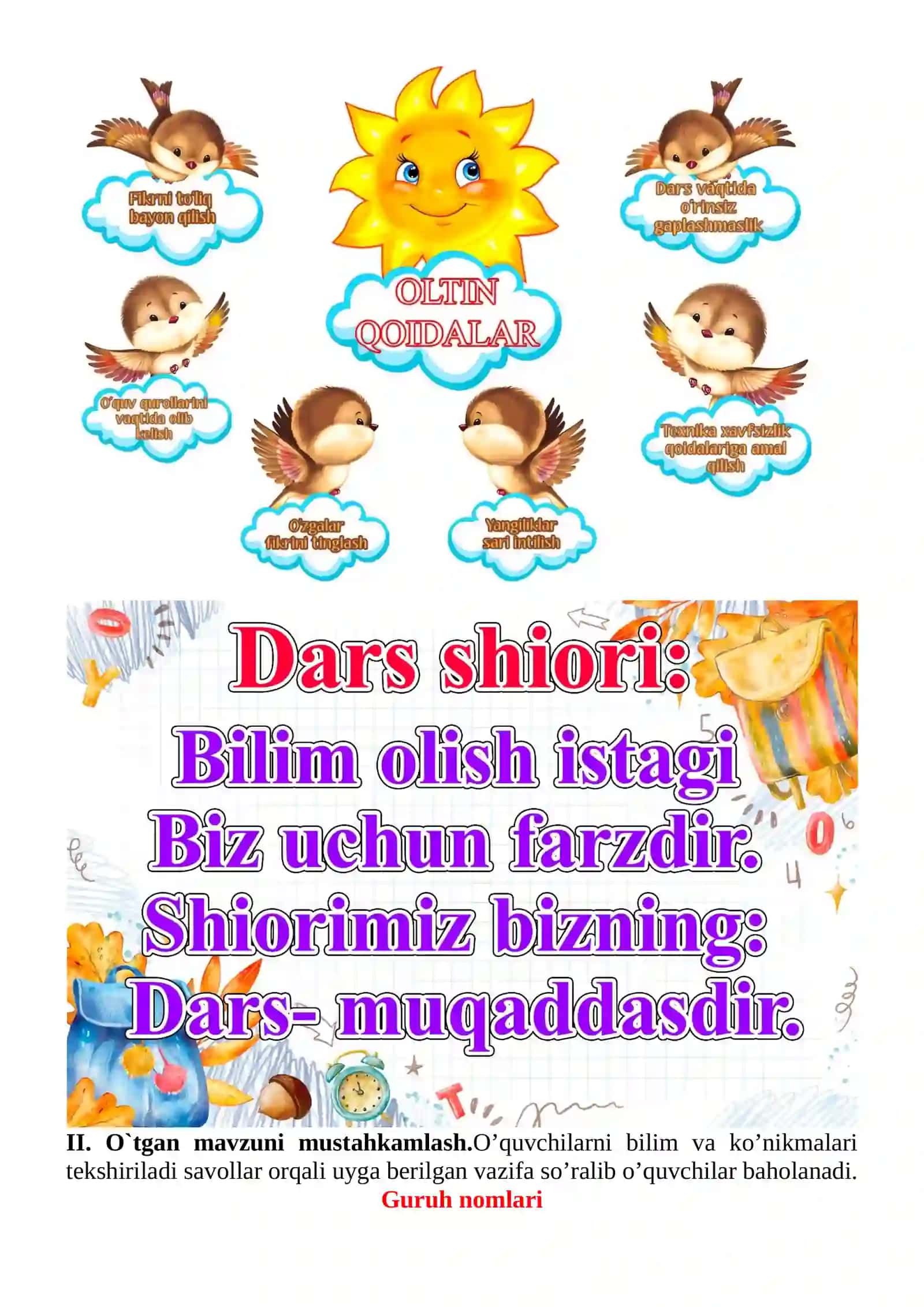 Qishda boʻlgan voqealar (II qism) 1-sinf o'qish savodxonligi dars ishlanmasi 4