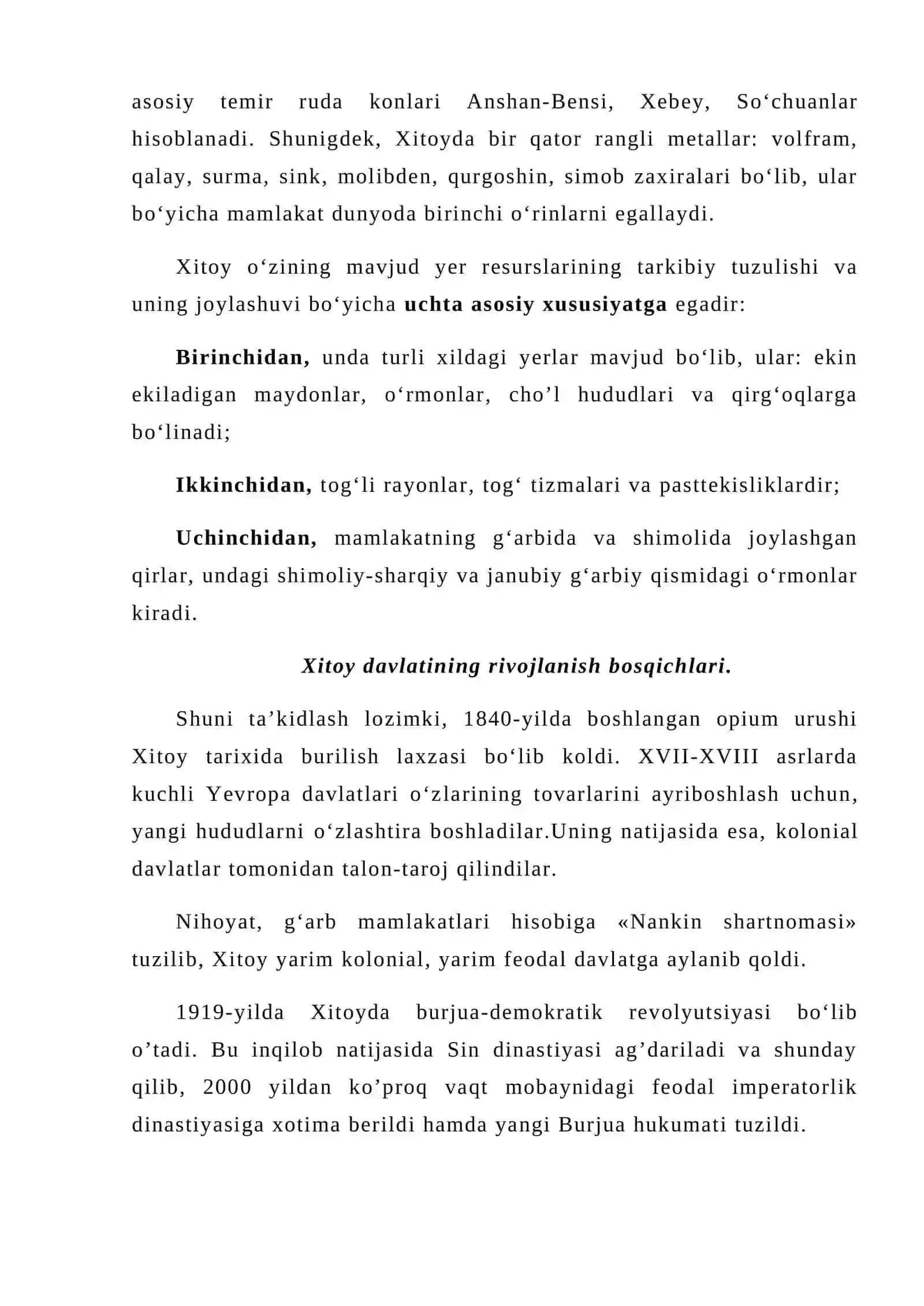 Xitoy iqtisodiy rivojlanish modelining o’ziga xos xususyatlari 4