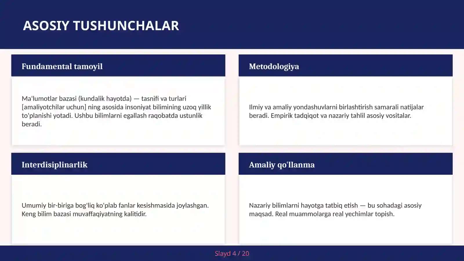 MA'LUMOTLAR BAZASI (KUNDALIK HAYOTDA) — TASNIFI VA TURLARI [AMALIYOTCHILAR UCHUN] 4