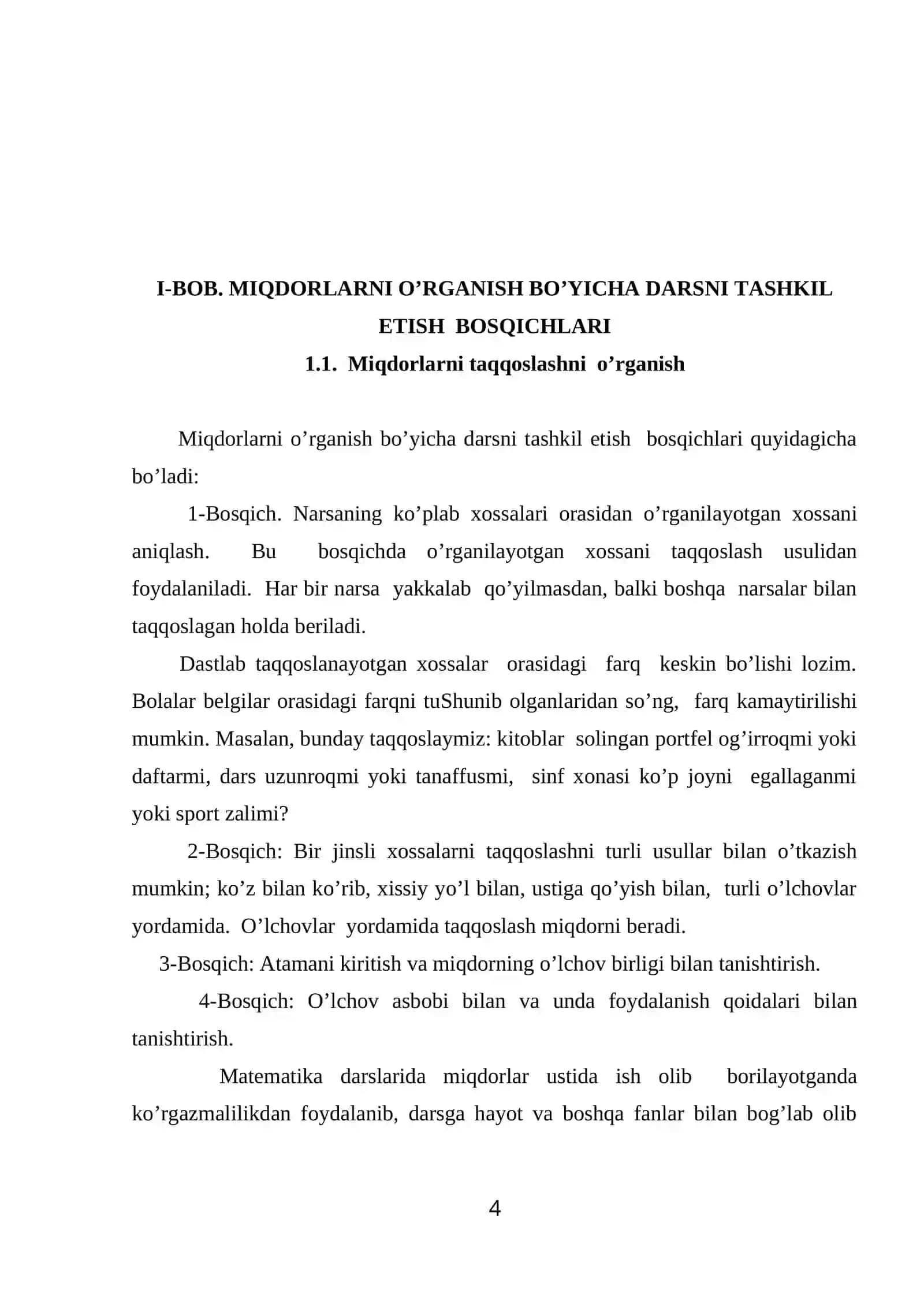 1-SINF MATEMATIKA DARSLARIDA O'QUVCHILARNI SIG'IM O'LCHOV BIRLIGI BILAN TANISHTIRISH 4