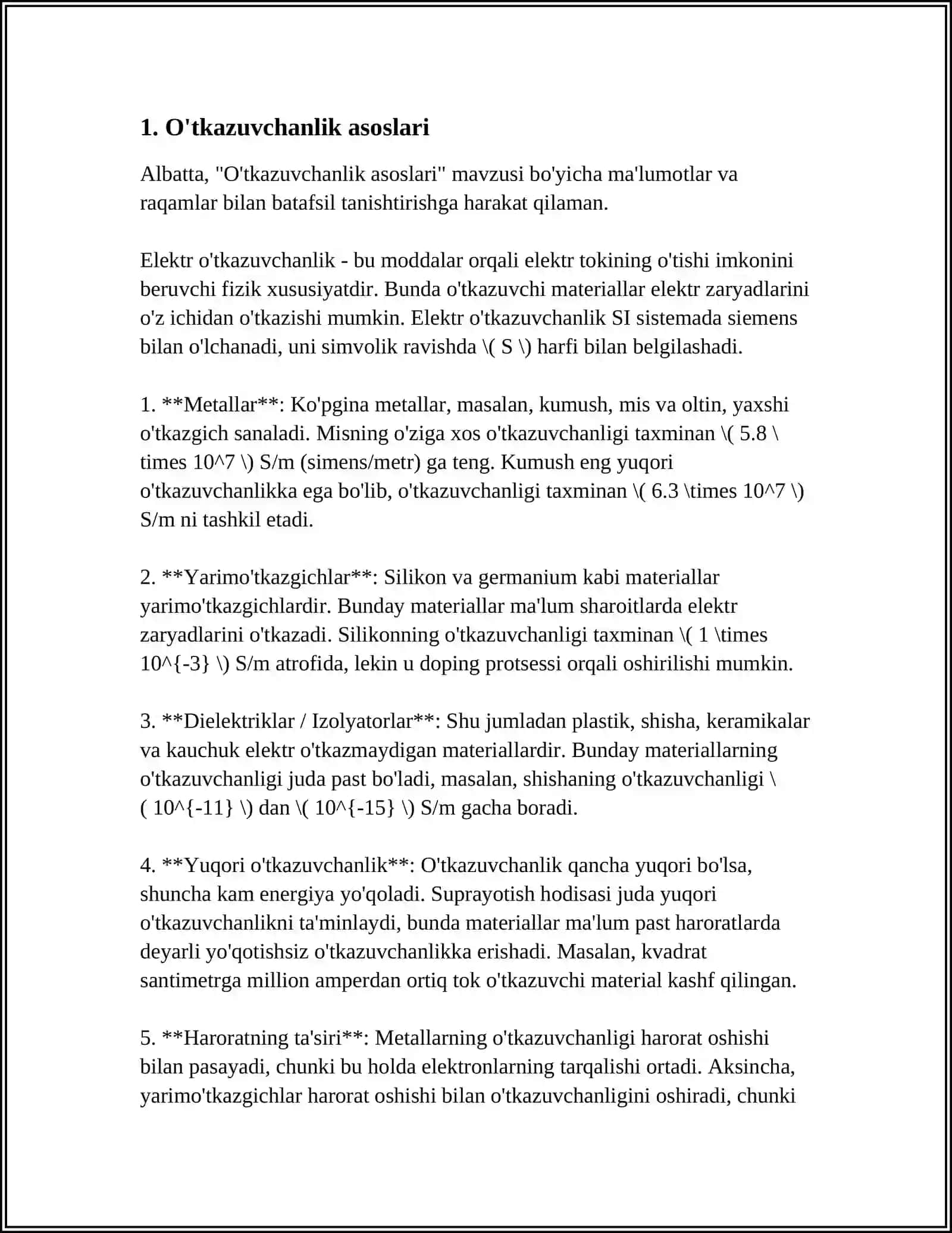 O'TA O'TKAZUVCHANLIK VA UNING KVANTOMEXANIK TALQINI 4