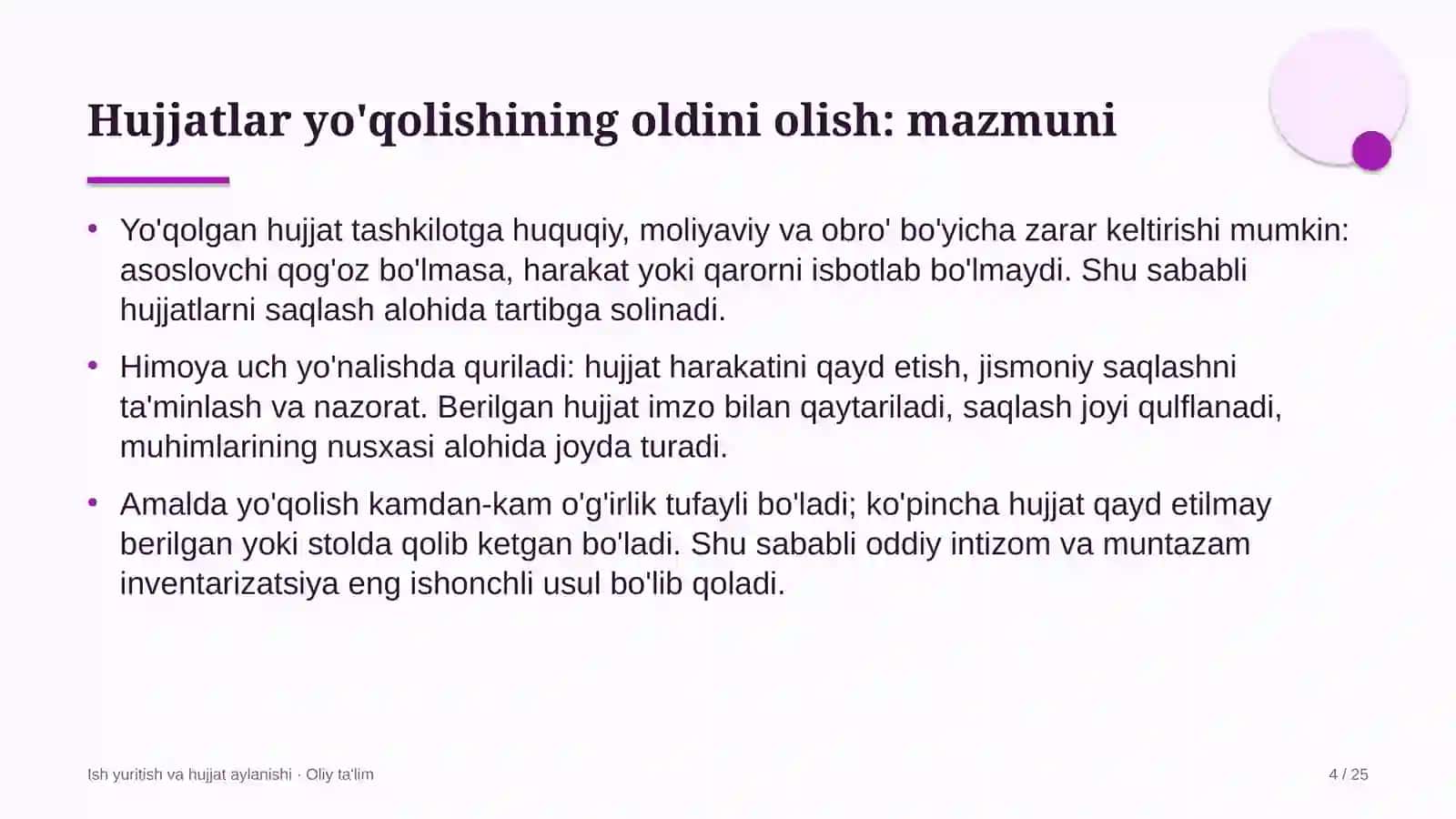 tijorat banklarida hujjatlar yo'qolishining oldini olish 5715 4