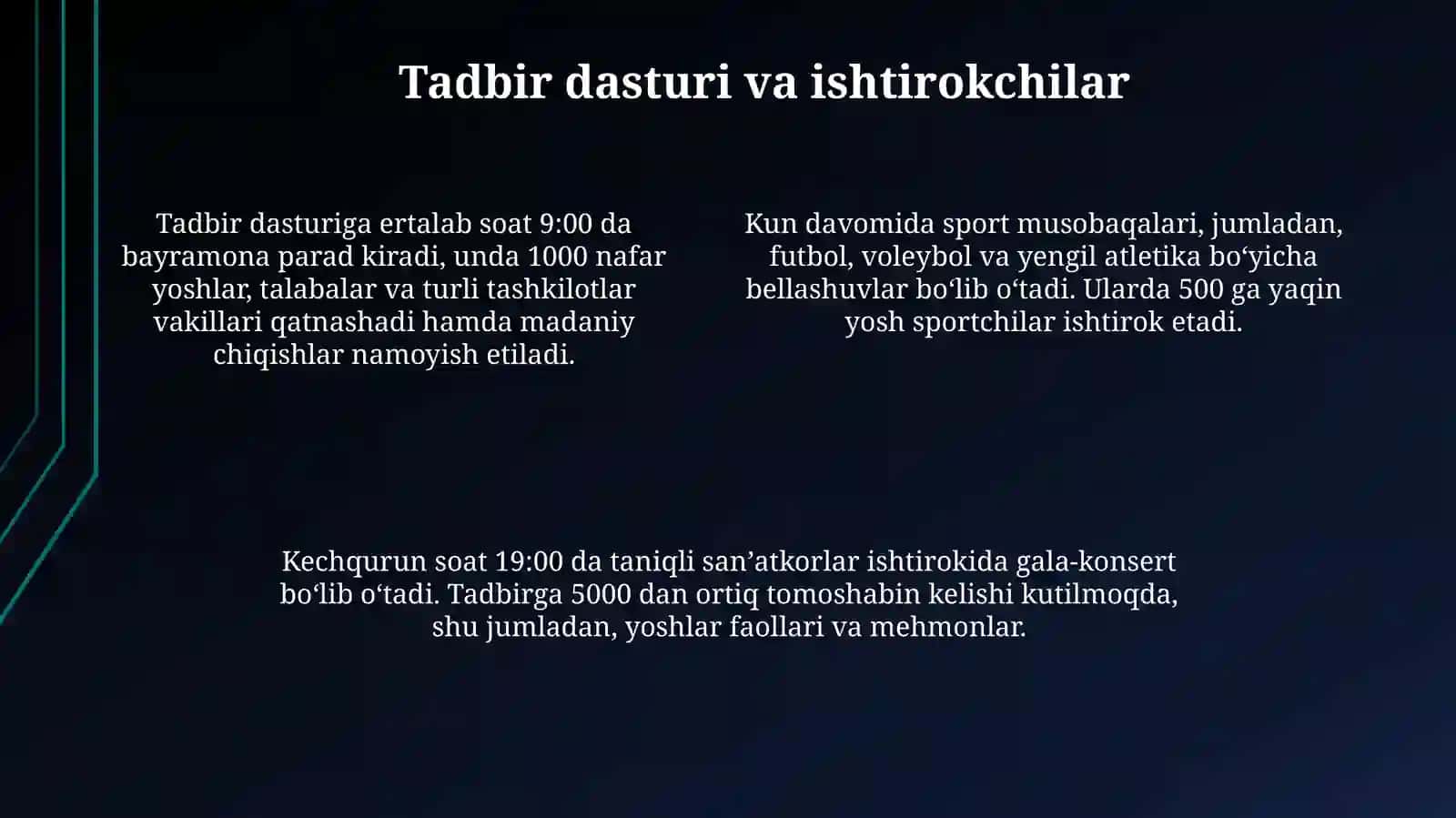 Yoshlar kuniga ssenariy 4
