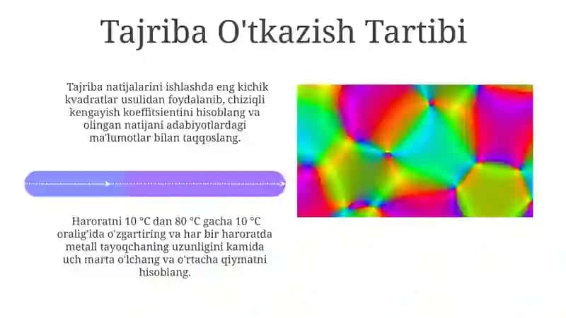 Qattiq jismlarning chiziqli kengayish koeffitsiyentini aniqlash metodikasi 4