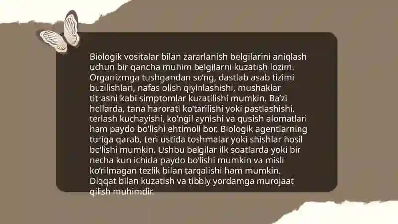 Biologik vositalar bilan zararlanish o'chog'ida tibbiy yordamni tashkillashtirish 4