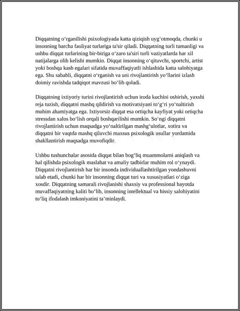 DIQQAT HAQIDA TUSHUNCHA.DIQQAT TURLARI VA XUSUSIYATLARI 4