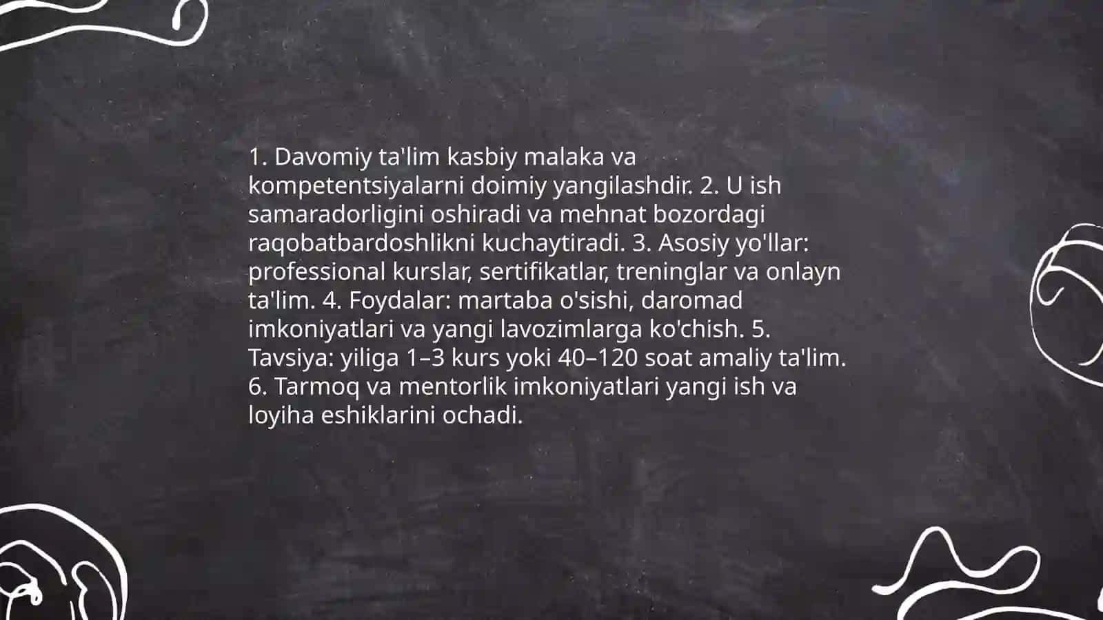 Hayot davomida ta'lim muvaffiqiyat vositasi sifatida 4