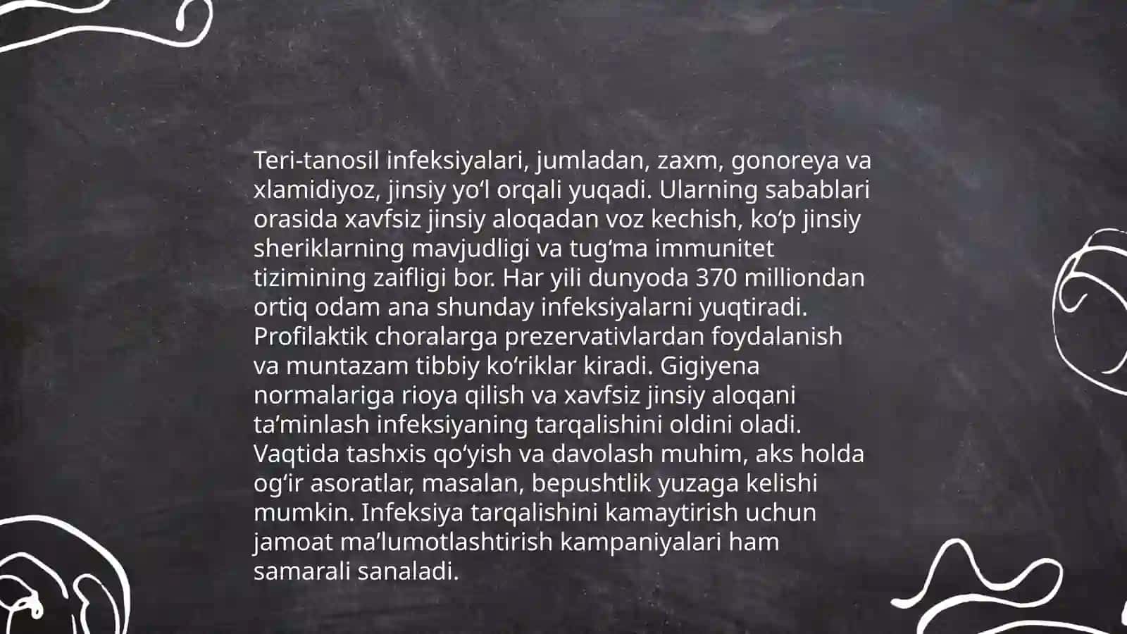 Teri-tanosil infeksiyalari xlamidiya va ogʻiz boʻshligʻidagi oʻzgarishlar 4
