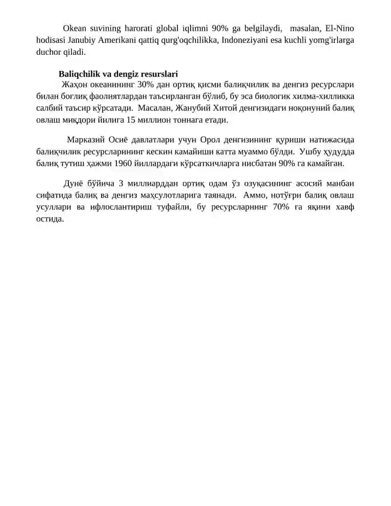 Jahon okeani va ularni muhofaza qilish 4