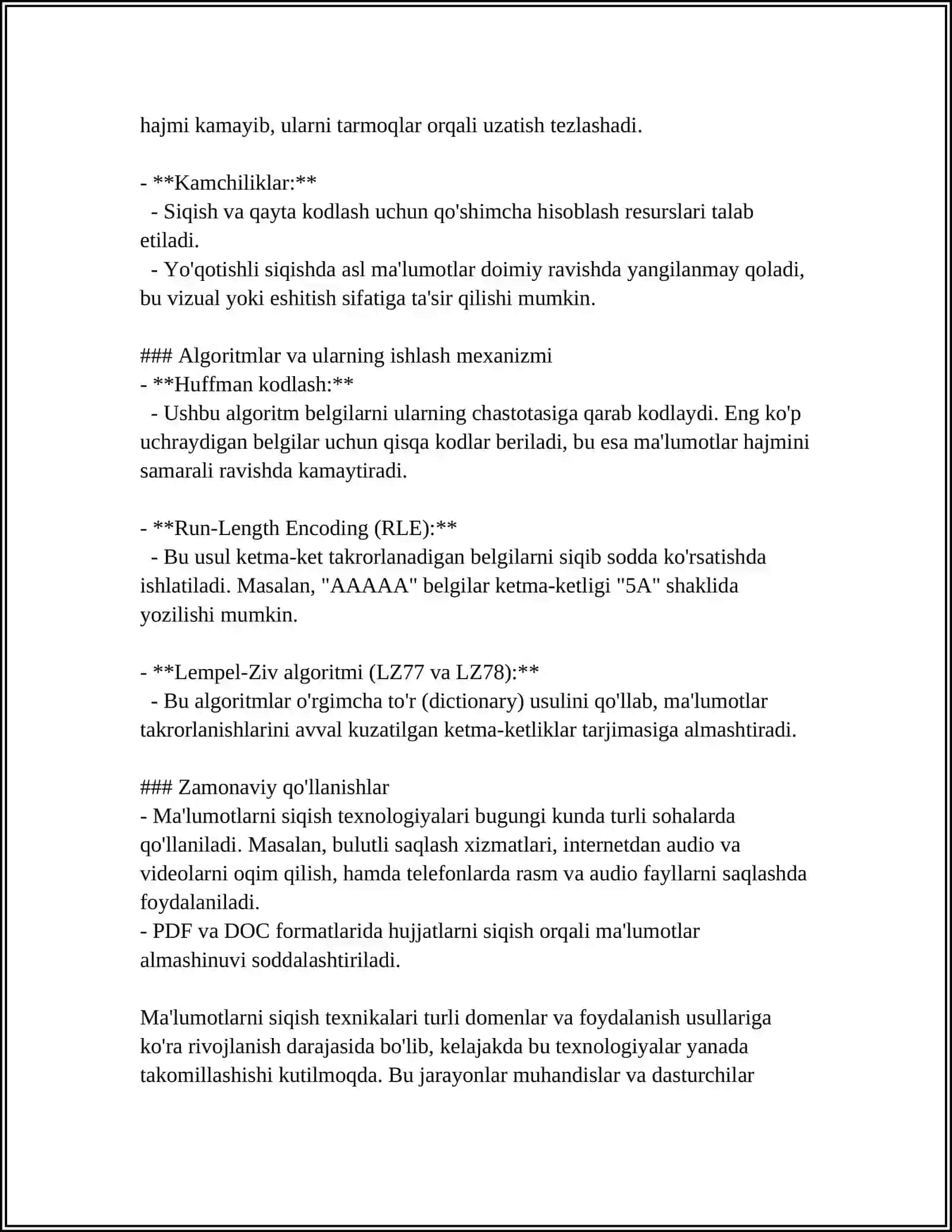 MA'LUMOTLARNI SIQISH ALGORITMLARINI DASTURLASH 4