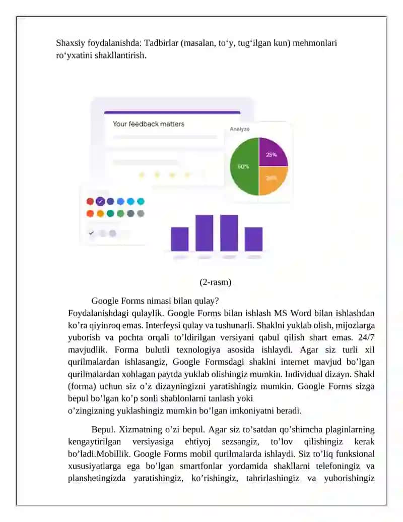 GOOGLE FORMSDA SO’ROVNOMA TAYYORLASH 4