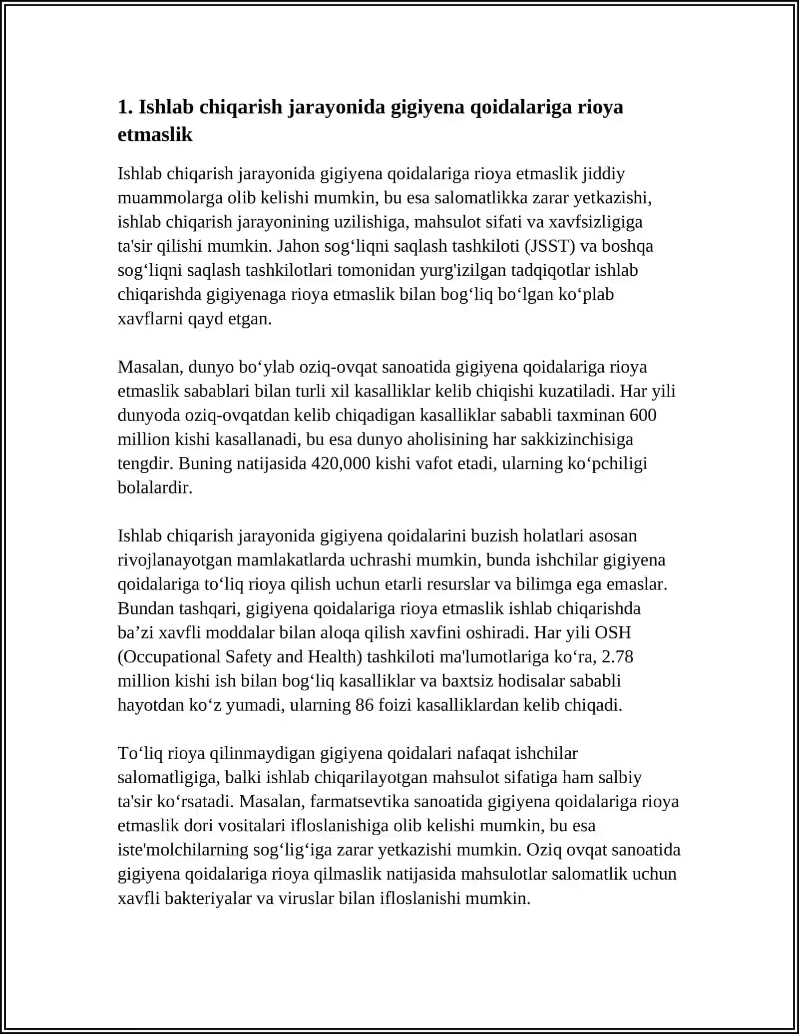 GALEN PREPARATLAR VA TAYYOR DORI ISHLAB CHIQARISHDA TA'SIR ETUVCHI ASOSIY SALBIY OMILLAR VA ULARNING PROFILAKTIKASI 4