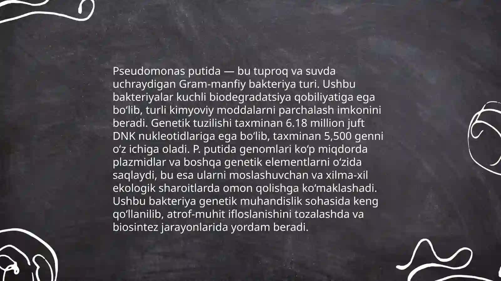 Psevdomonos putidaning gen muxandisligida qoʻllanilishi 4