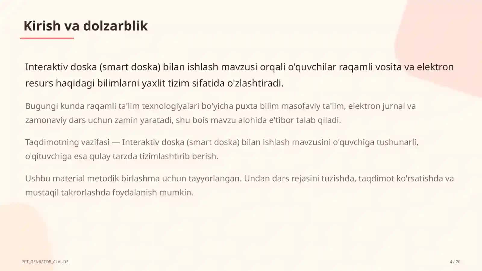 Interaktiv doska (smart doska) bilan ishlash 4