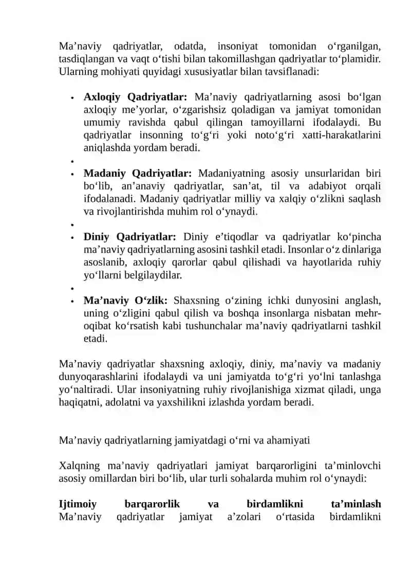 Xalq ma’naviy qadriyatlarini saqlash jarayonidagi ahamiyati 4