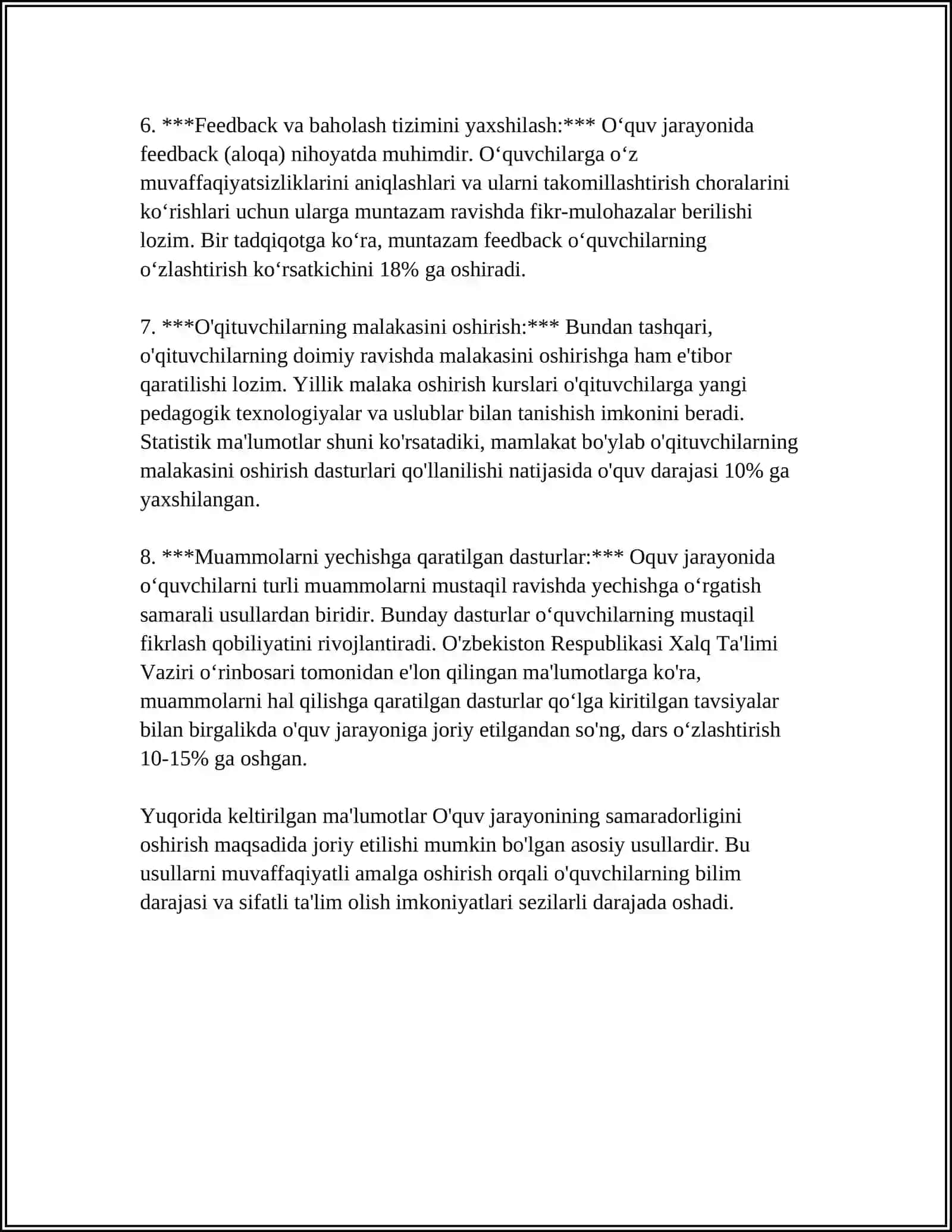 DIDAKTIKA-TALIM NAZARIYASI OʻQITISH JARAYONI YAHLIT TIZIM SIFATIDA 4