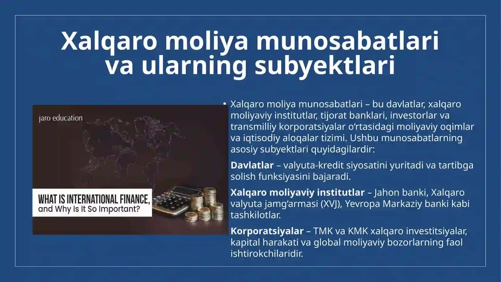 Xalqaro korporatsiyalar moliya munosabatlari 4