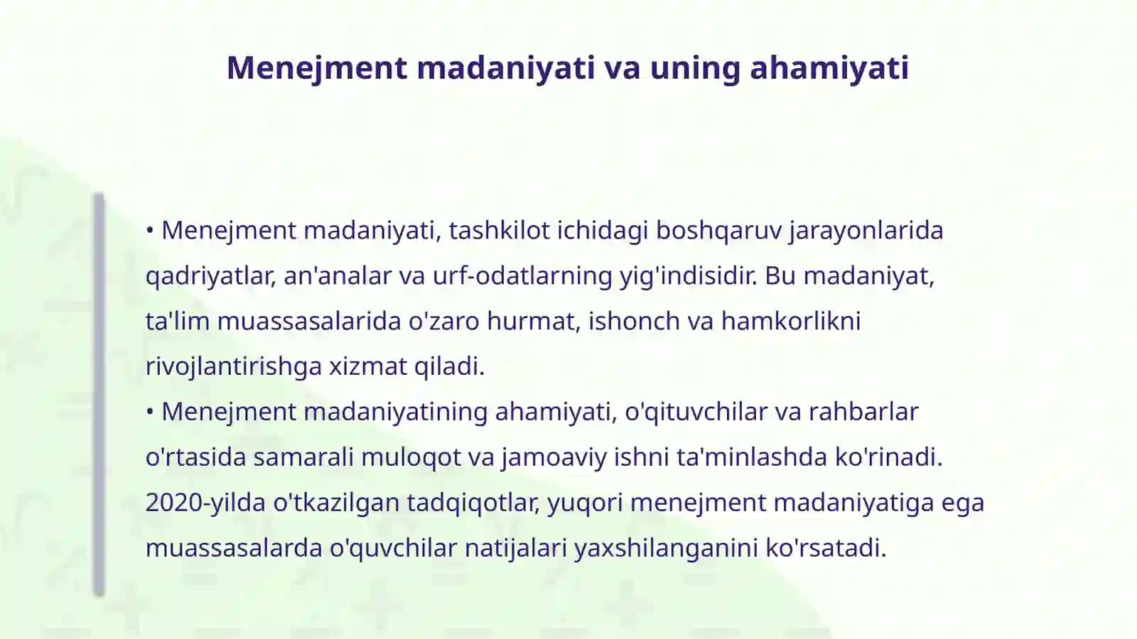 Maktabgacha ta'lim menejmenti fani Ta'lim sohasida menejment madaniyati 4