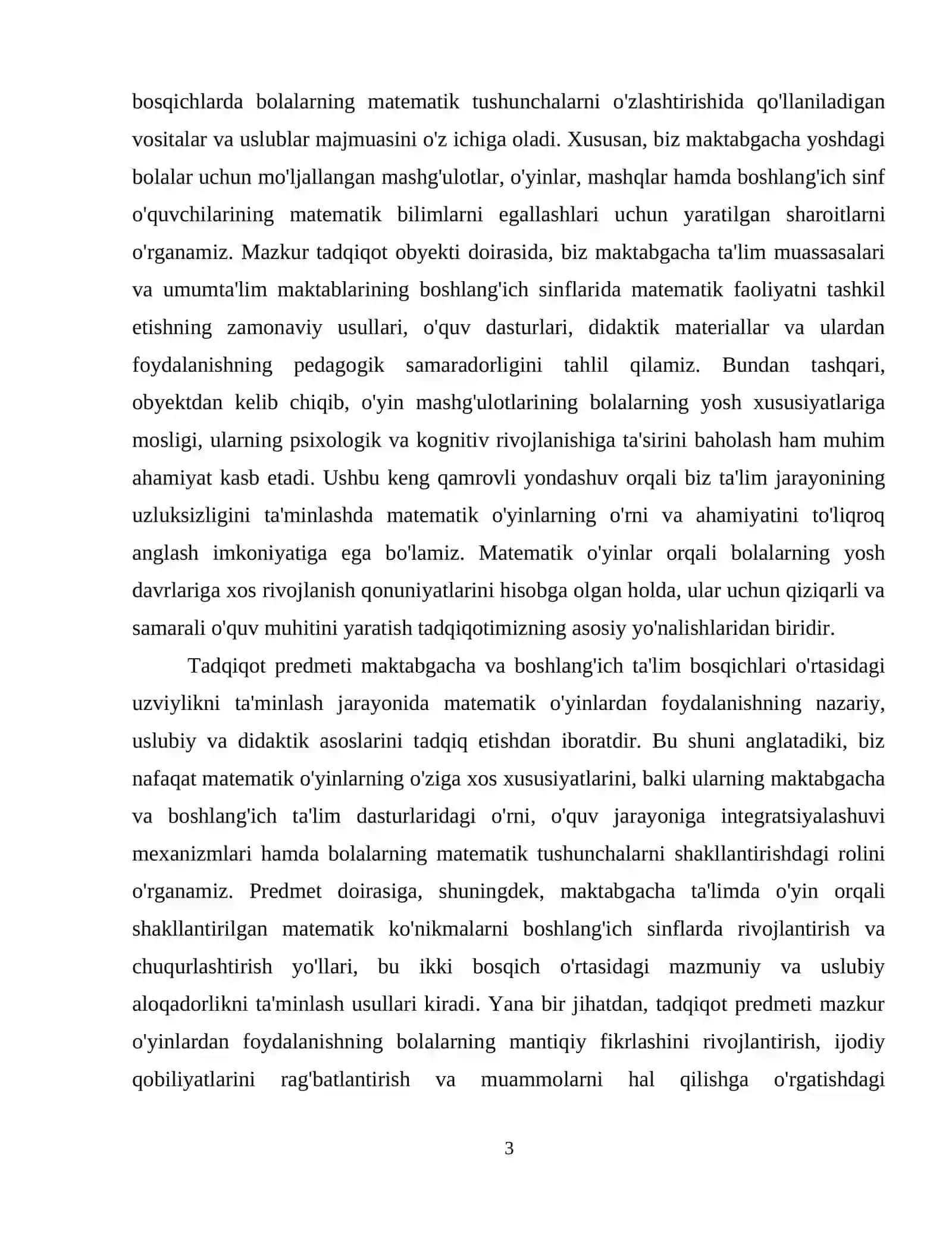 MATEMATIK ÒYINLARDAN FOYDALANIB MAKTABGACHA TA'LIM VA BOSHLANG'ICH TA'LIM UZVIYLIGINI TA'MINLASHNING NAZARIY ASOSI 4