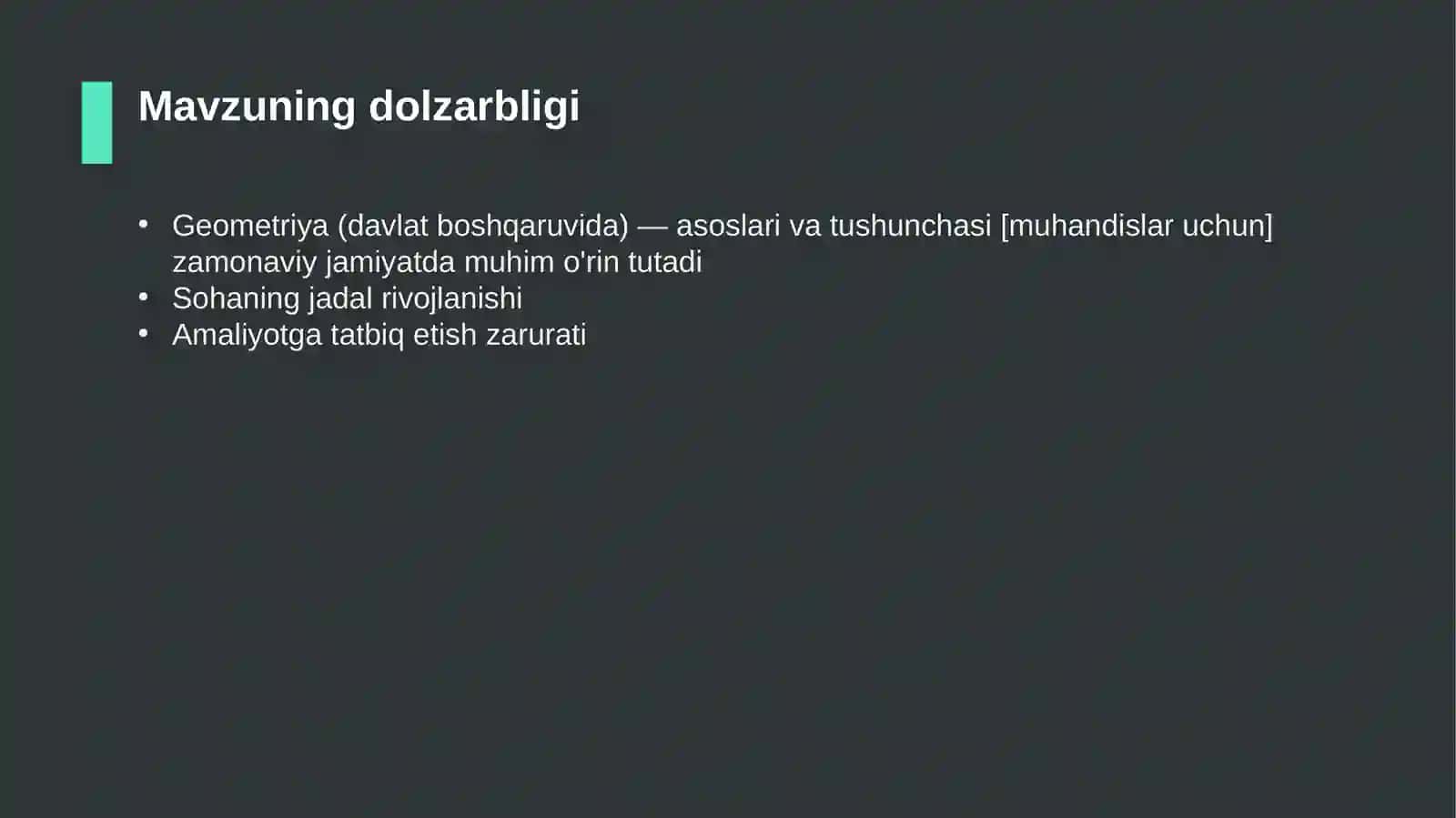 Geometriya (davlat boshqaruvida) — asoslari va tushunchasi [muhandislar uchun] 4