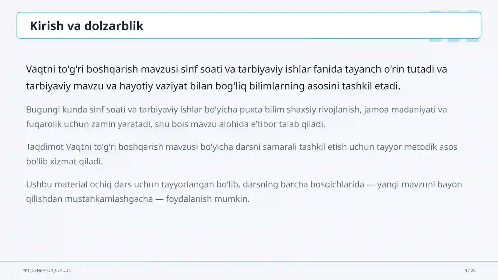 Vaqtni to'g'ri boshqarish 4