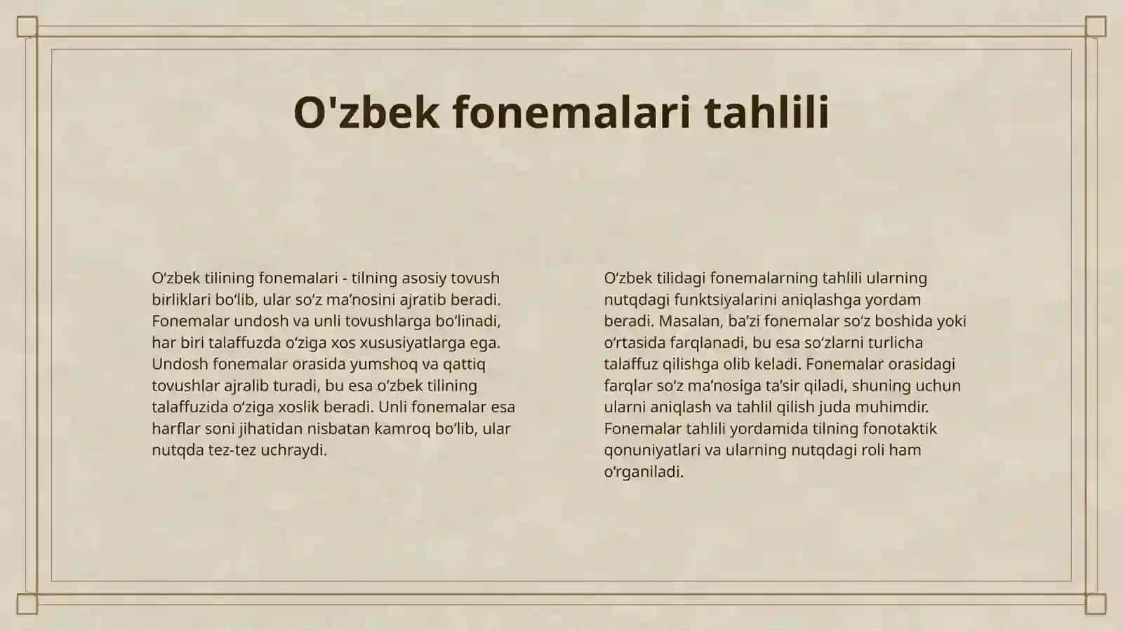 OʻZBEK TILI FONETIKASI BUYICHA LOYHA TAYYORLASH VA HIMOYA QILISH 4