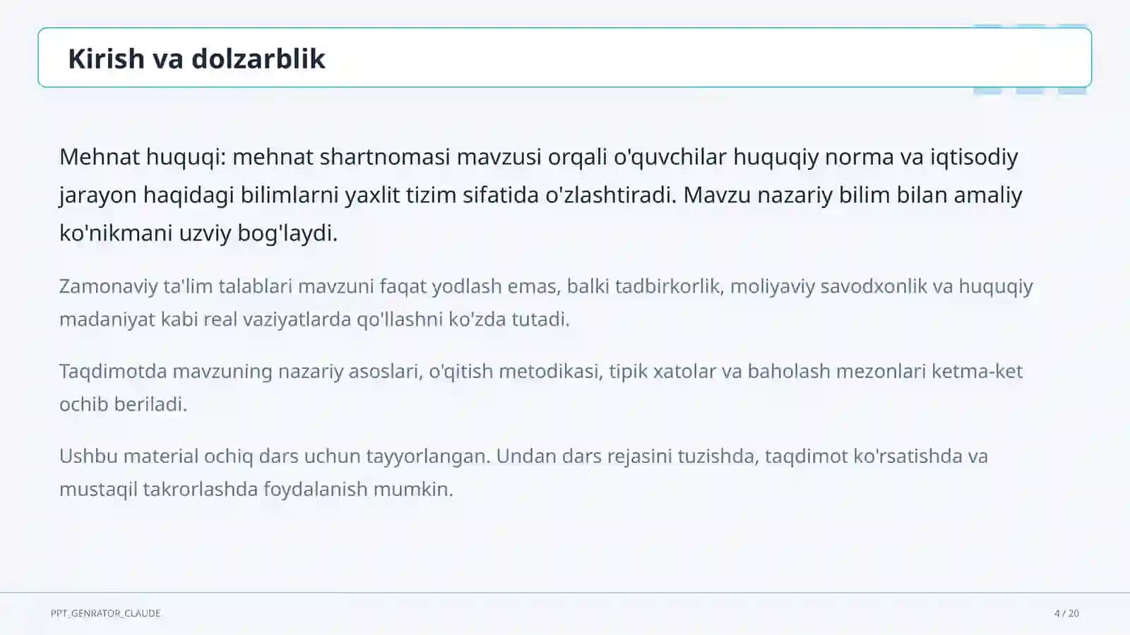Mehnat huquqi: mehnat shartnomasi (9-sinf) 4