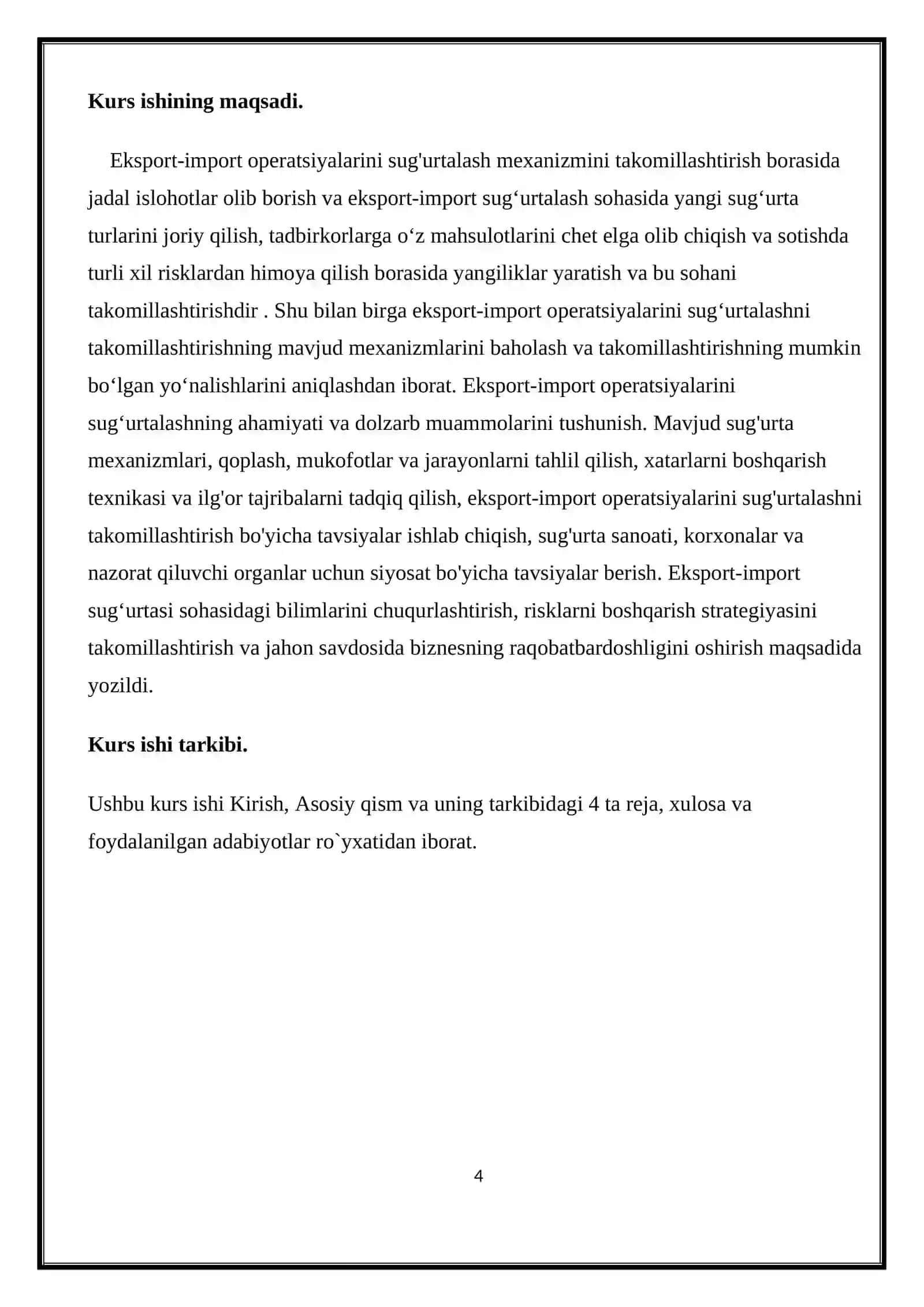 Eksport-import operatsiyalarini sug‘urtalash mexanizmini takomillashtirish 4