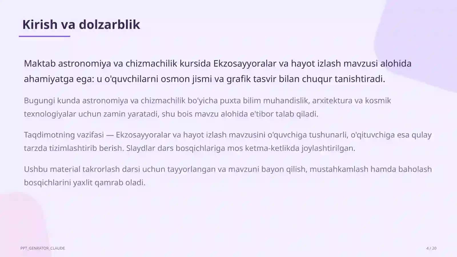 Ekzosayyoralar va hayot izlash (11-sinf) 4