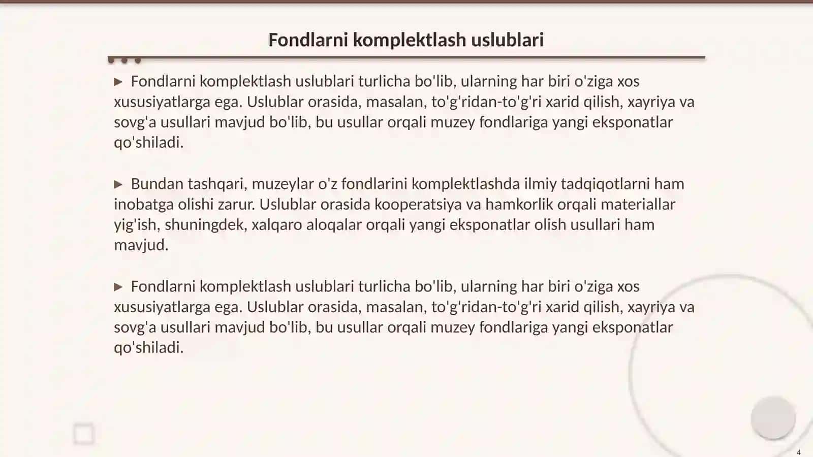 Fondlarni komplektlashning ilmiy maqsadi ahamiyati va uslublari 4