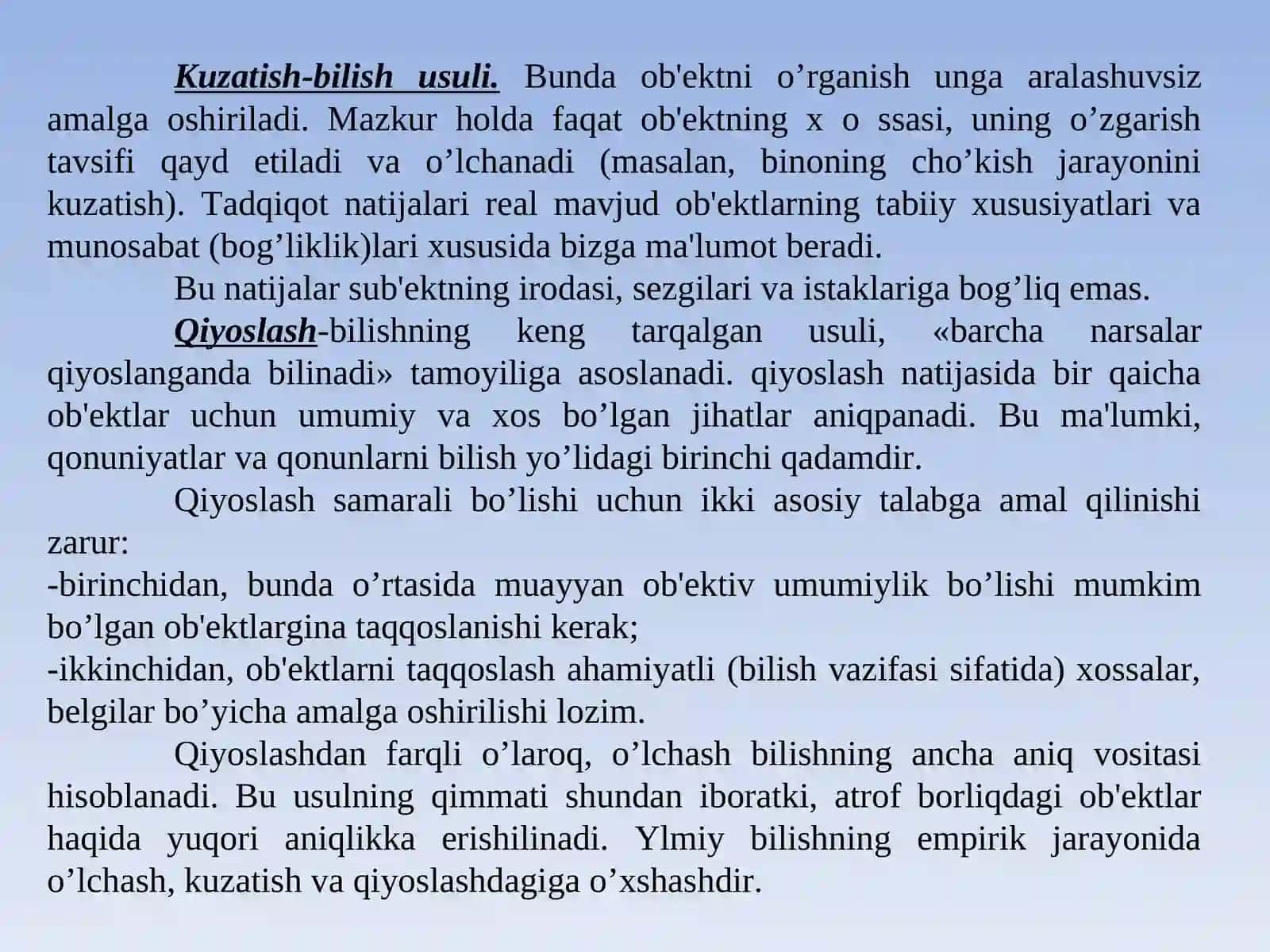 Ilmiy tadqiqot usullari. Ilmiy tadqiqotlar mavzusini tanlash va baholash. 4