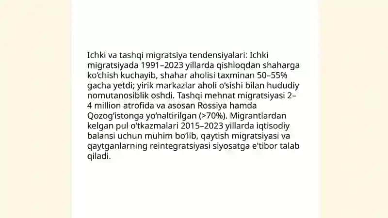 O‘zbekiston Respublikasidagi ijtimoiy o‘zgarishlar 4
