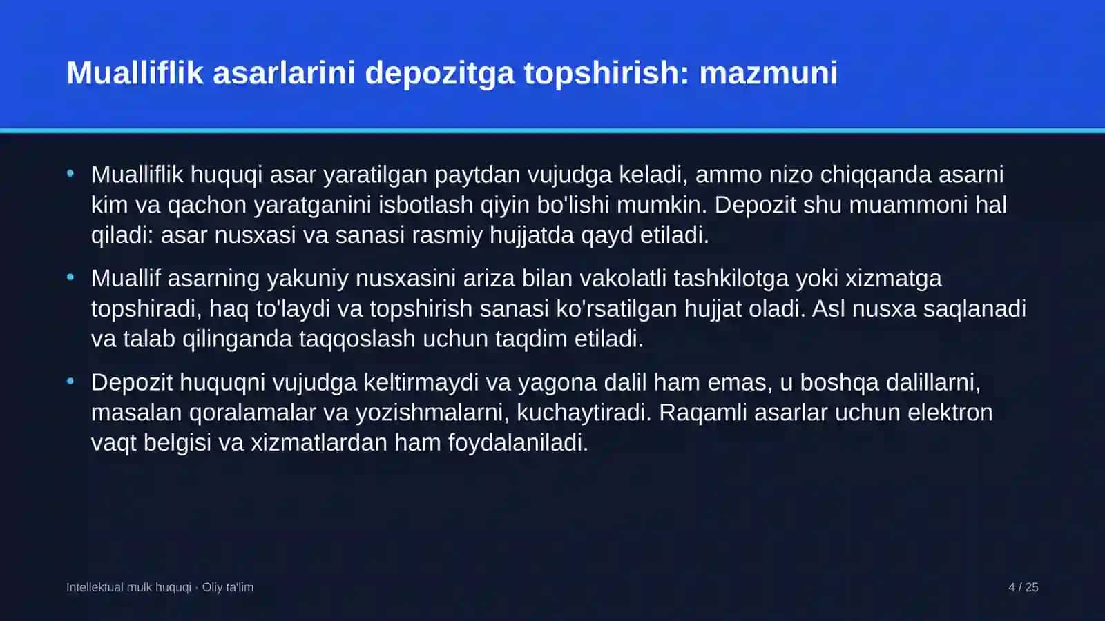 axborot agentliklarida mualliflik huquqi obyektlarini depozitga topshirish 8197 4