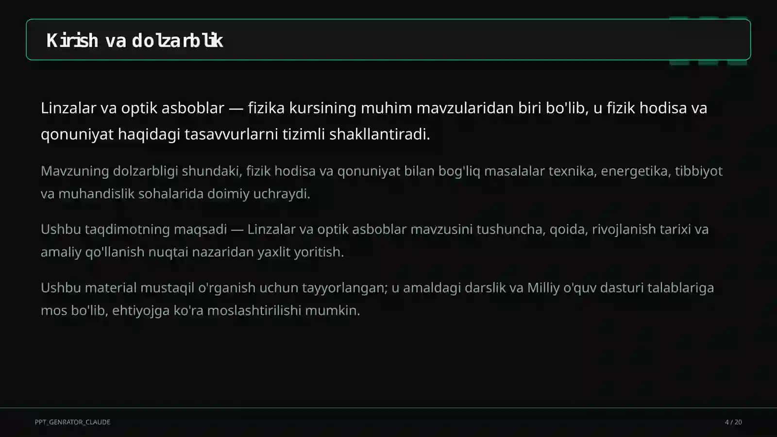 Linzalar va optik asboblar (11-sinf) 4