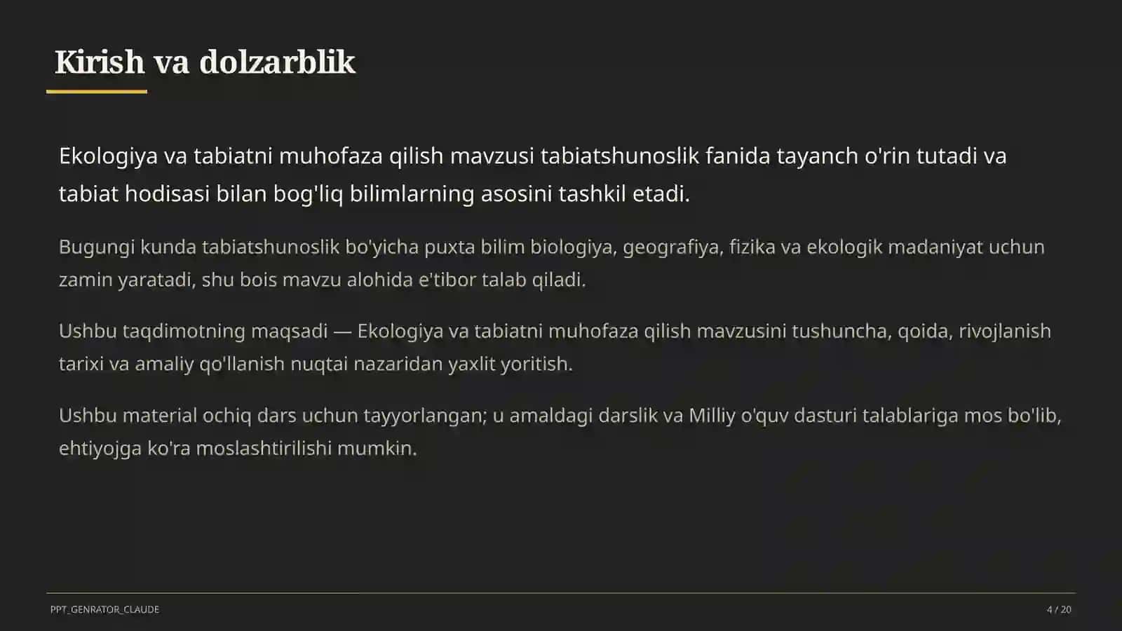 Ekologiya va tabiatni muhofaza qilish (4-sinf) 4