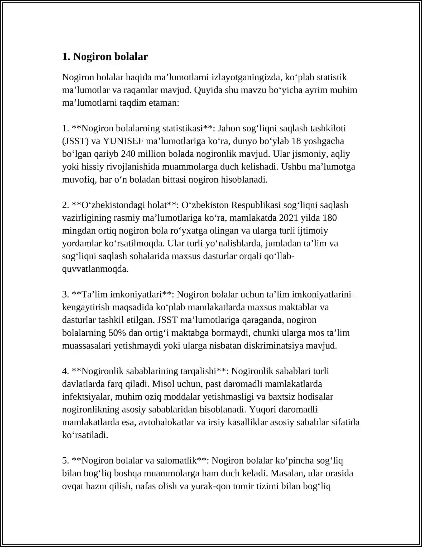ALOHIDA YORDAMGA MUHTOJ BOʻLGAN BOLALAR TOIFALARI 4