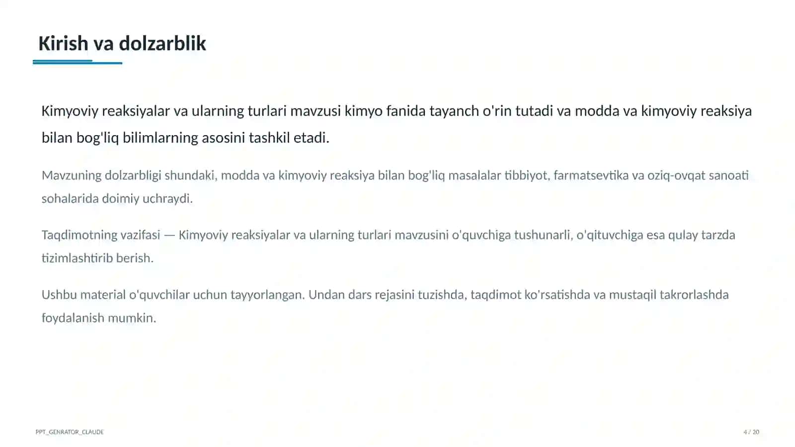 Kimyoviy reaksiyalar va ularning turlari (7-sinf) 4