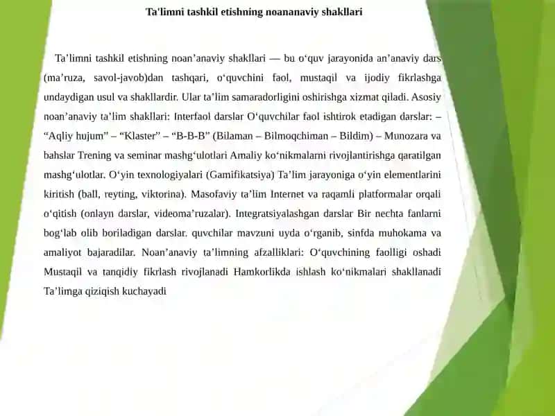 O'zbekiston Respublikasining Prezidenti Shavkat Mirziyoyevning asarlarida ta'lim-tarbiya masalalari 4