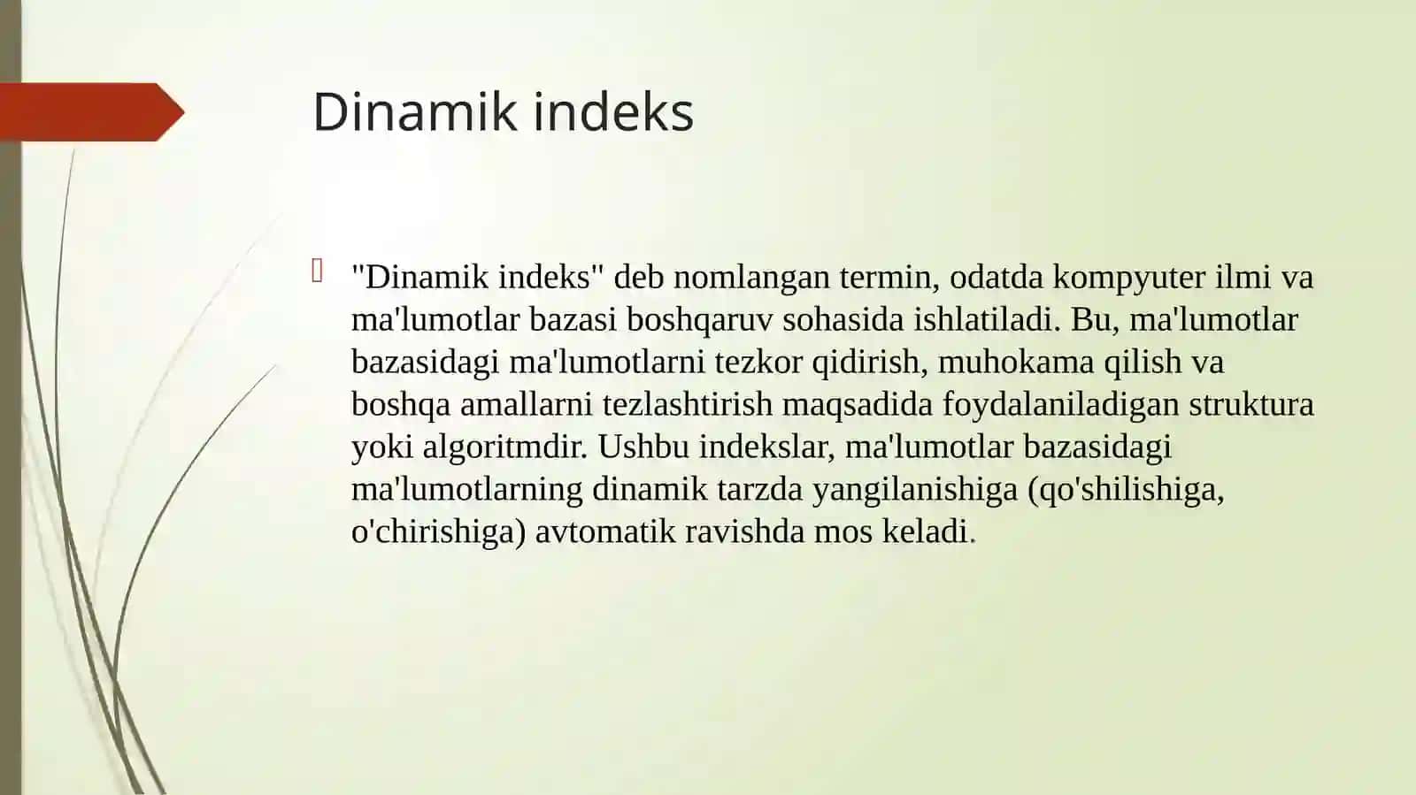 Taqsimlangan va dinamik indekslash 4