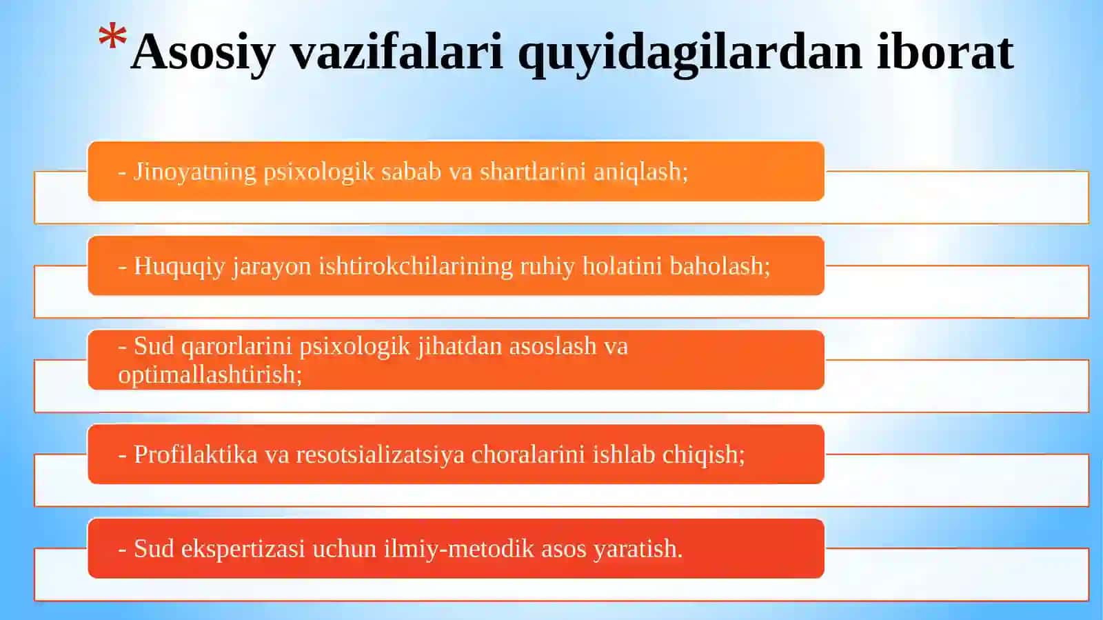 Sud psixologiyasining predmeti, vazifalari va metodlari 4