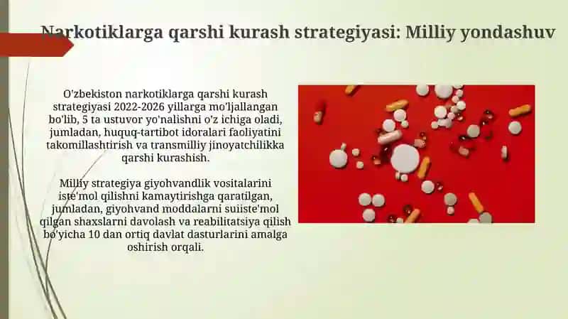 Giyohvandlik va odam savdosiga qarshi kurashda O'zbekiston Respublikasining roli 4