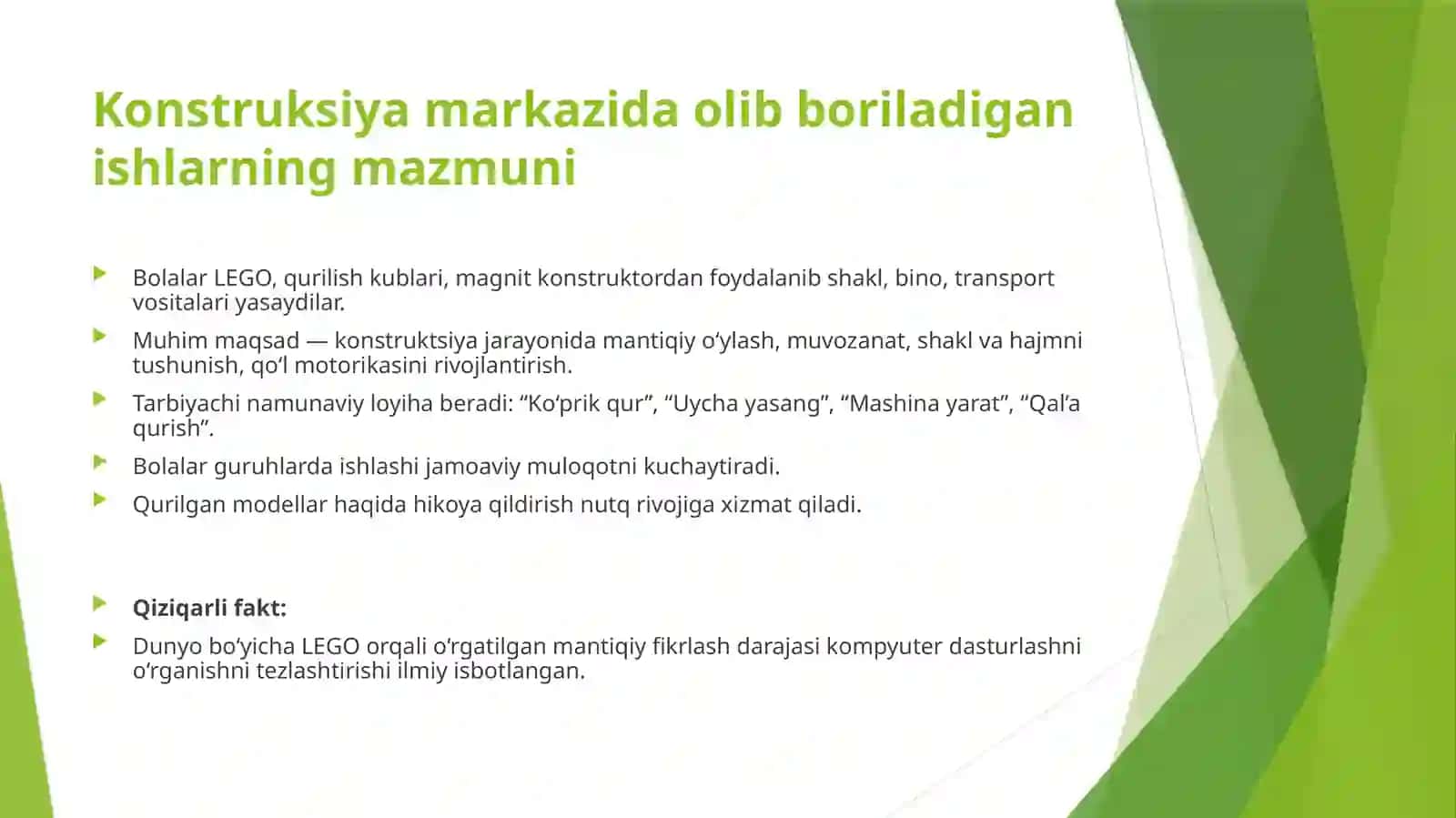Maktabgacha ta’limdagi markazlarda olib boriladigan ishlarning mazmuni 4