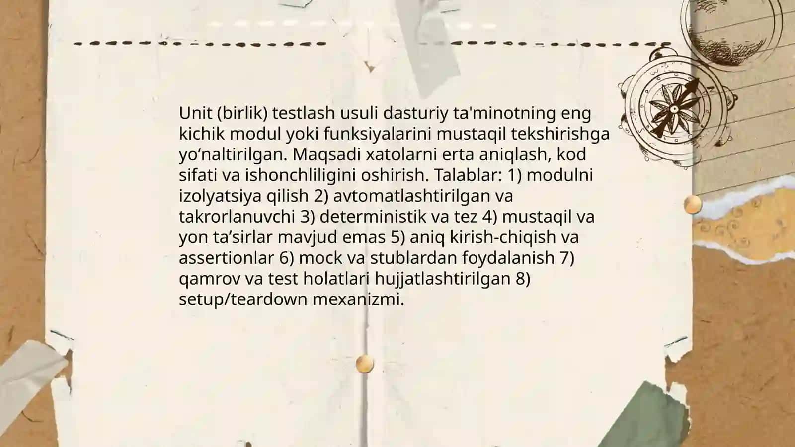 Testlashtirish turlari metodi va unga qoʻyiladigan asosiy talablar 4