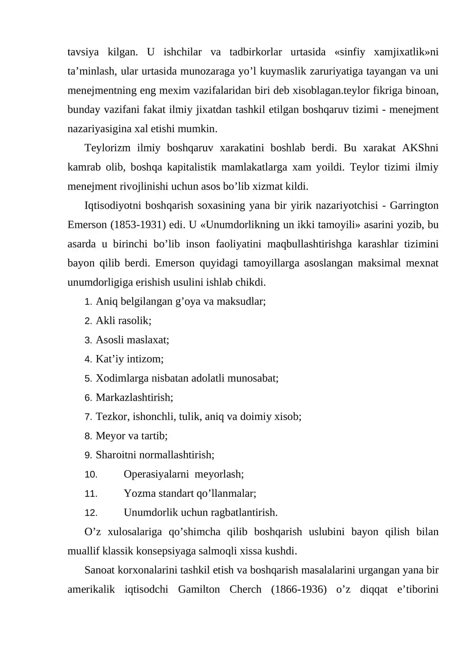 Menejment nazariyasi va amaliyotining rivojlanishi 4