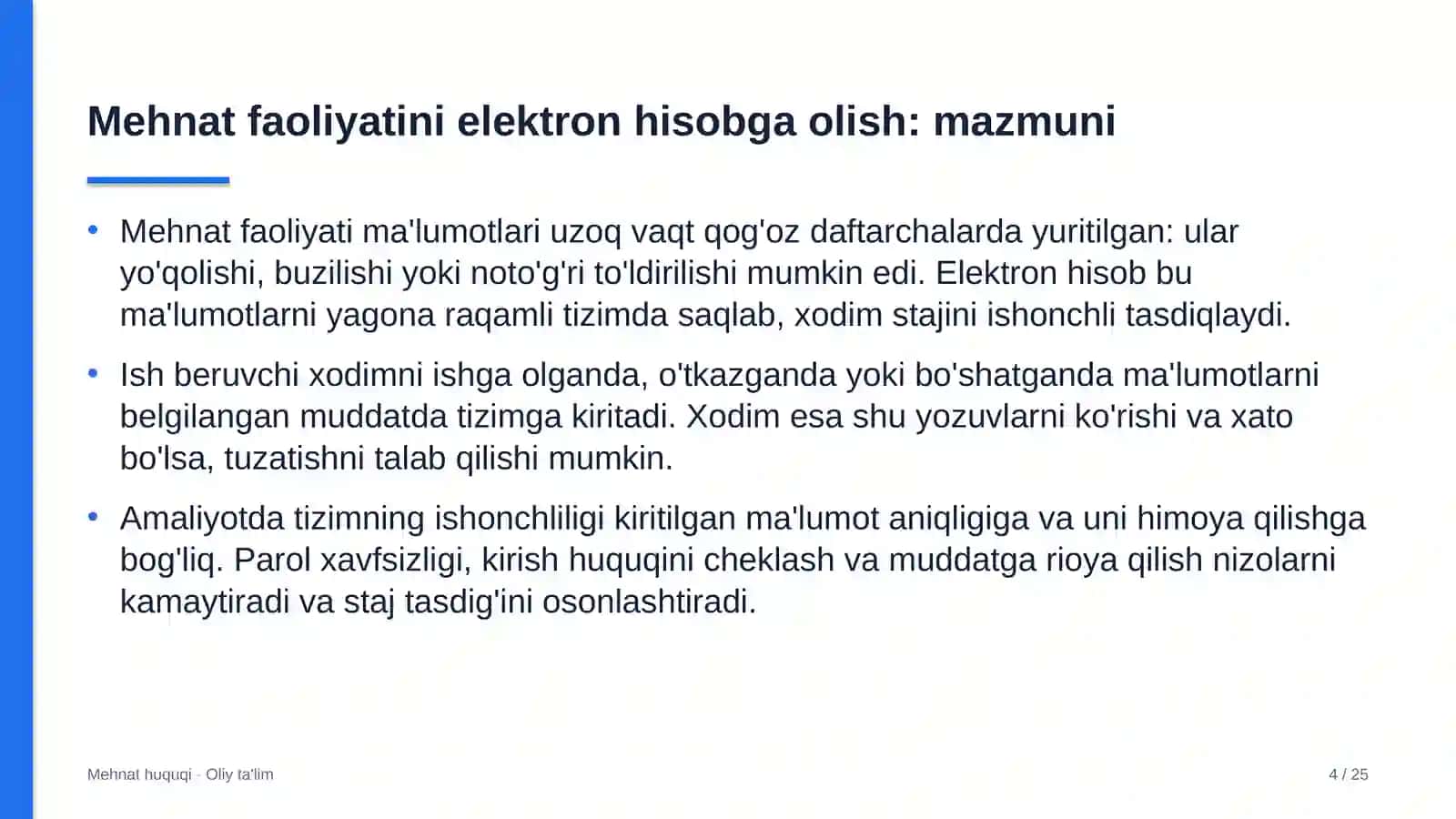Bolalar shifoxonalarida mehnat faoliyatini elektron hisobga olish 4