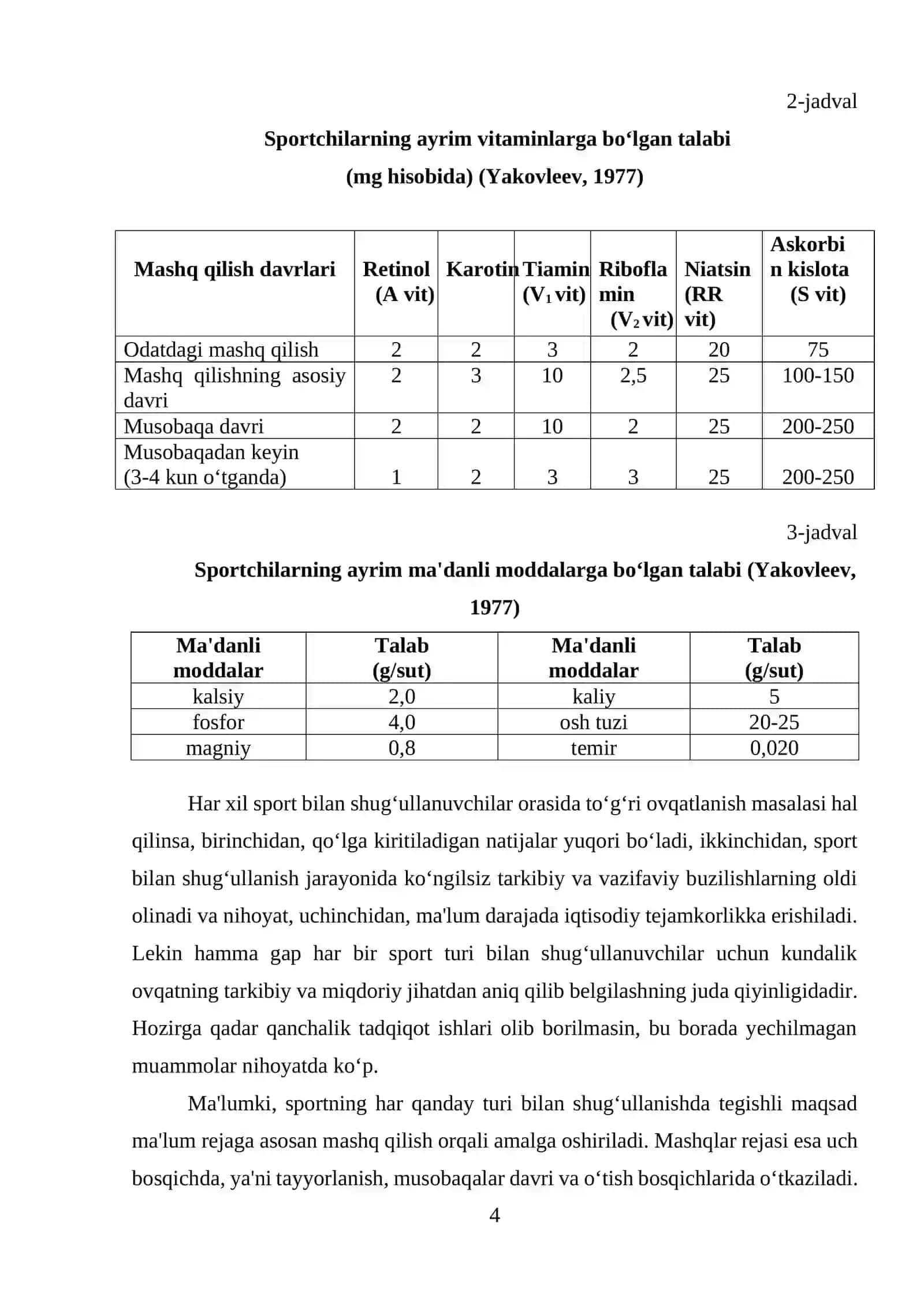 Sportda ovqatlanishni tashkil etish tamoyillari 4