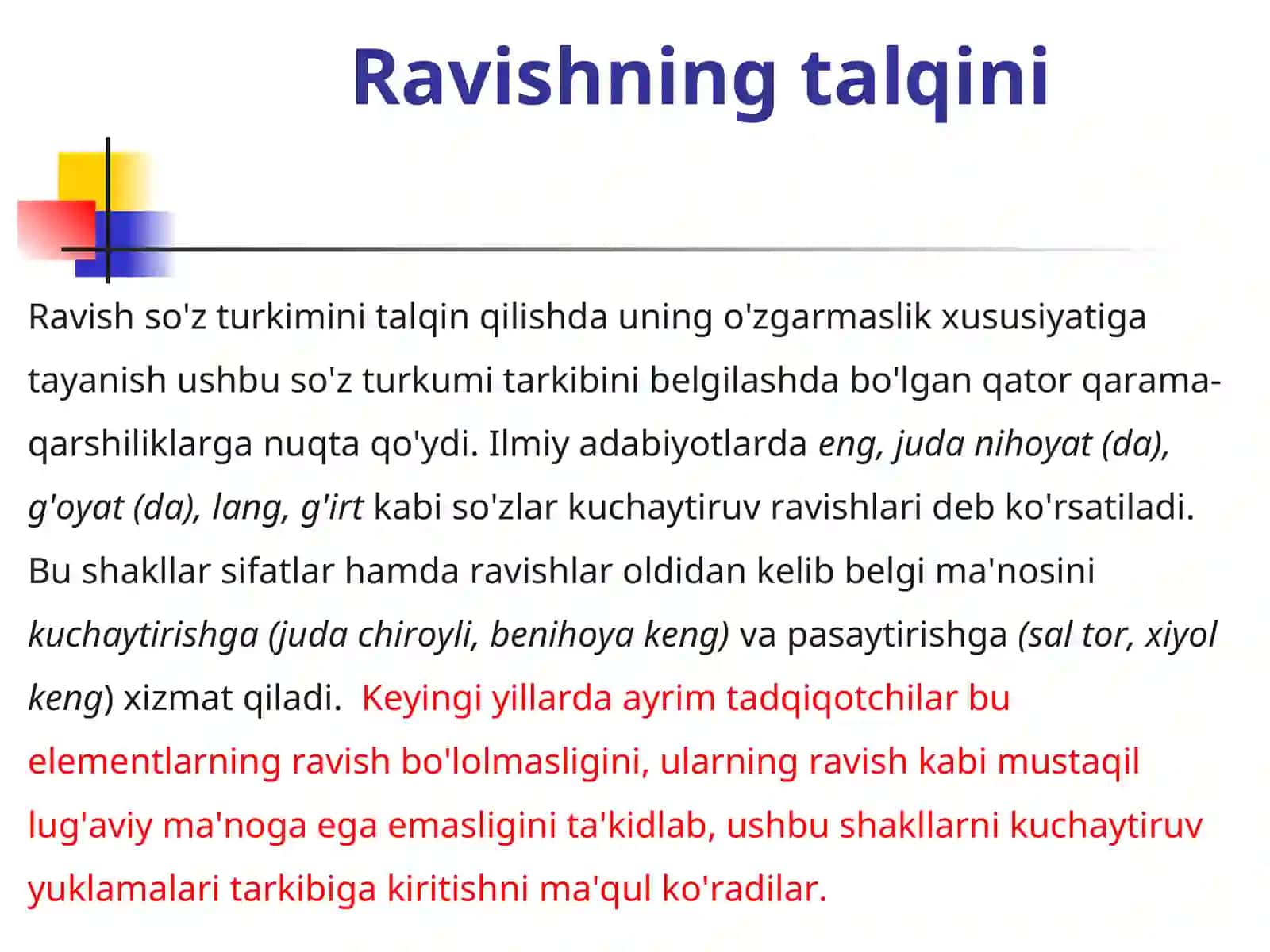 RAVISH VA UNING UMUMIY GRAMMATIK MA’NOSI 4