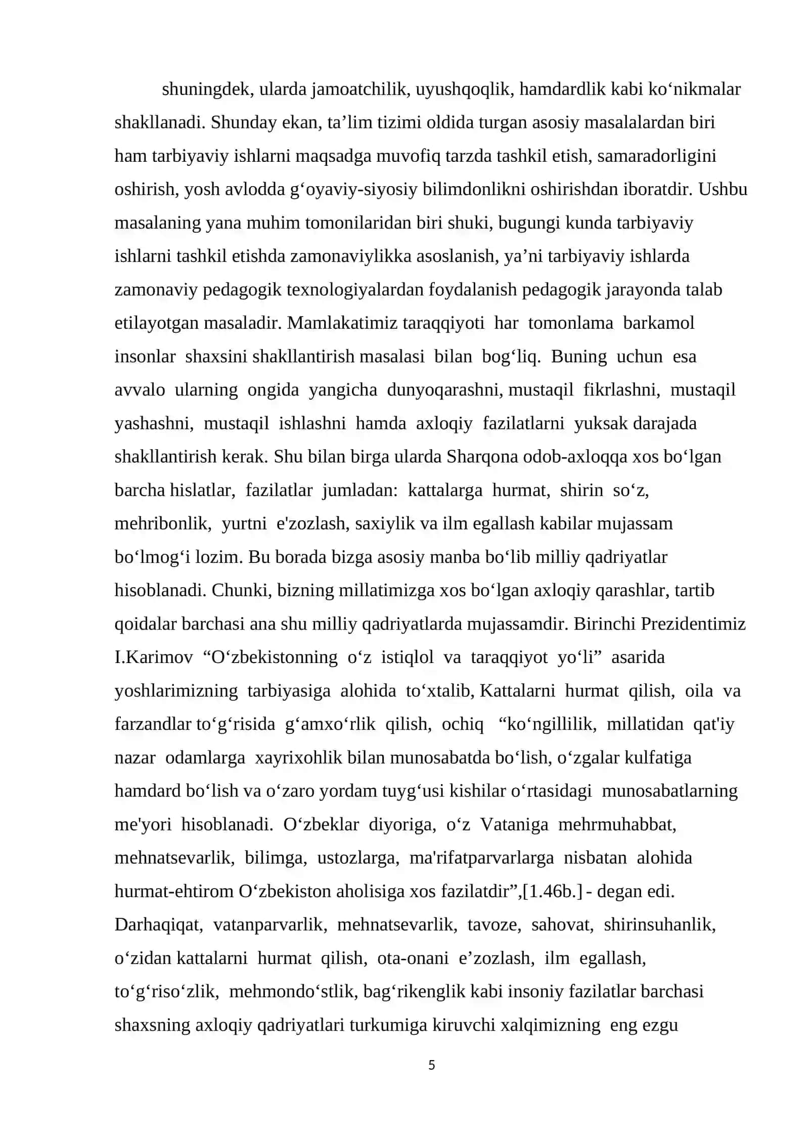 "BOSHLANG'ICH TA'LIMDA O‘QUVCHILARNI O‘RGANISH,KUZATISH VA TA’SIR KO‘RSATISH METODIKASI" MAVZUSIDA YOZGAN KURS ISHI 4