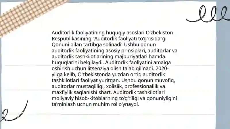 Auditorlik tanlash tushinchasi va uni tartibga soluvchi standartlar 4